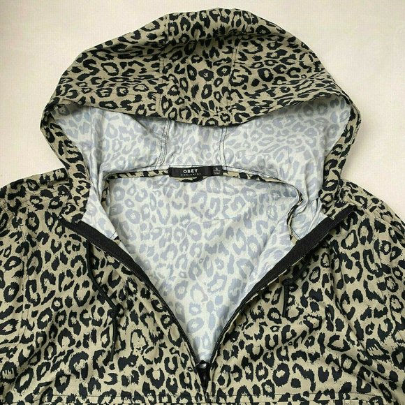 Obey Hooded Anorak "Sienna" Khaki Leopard - Picture 8 of 8